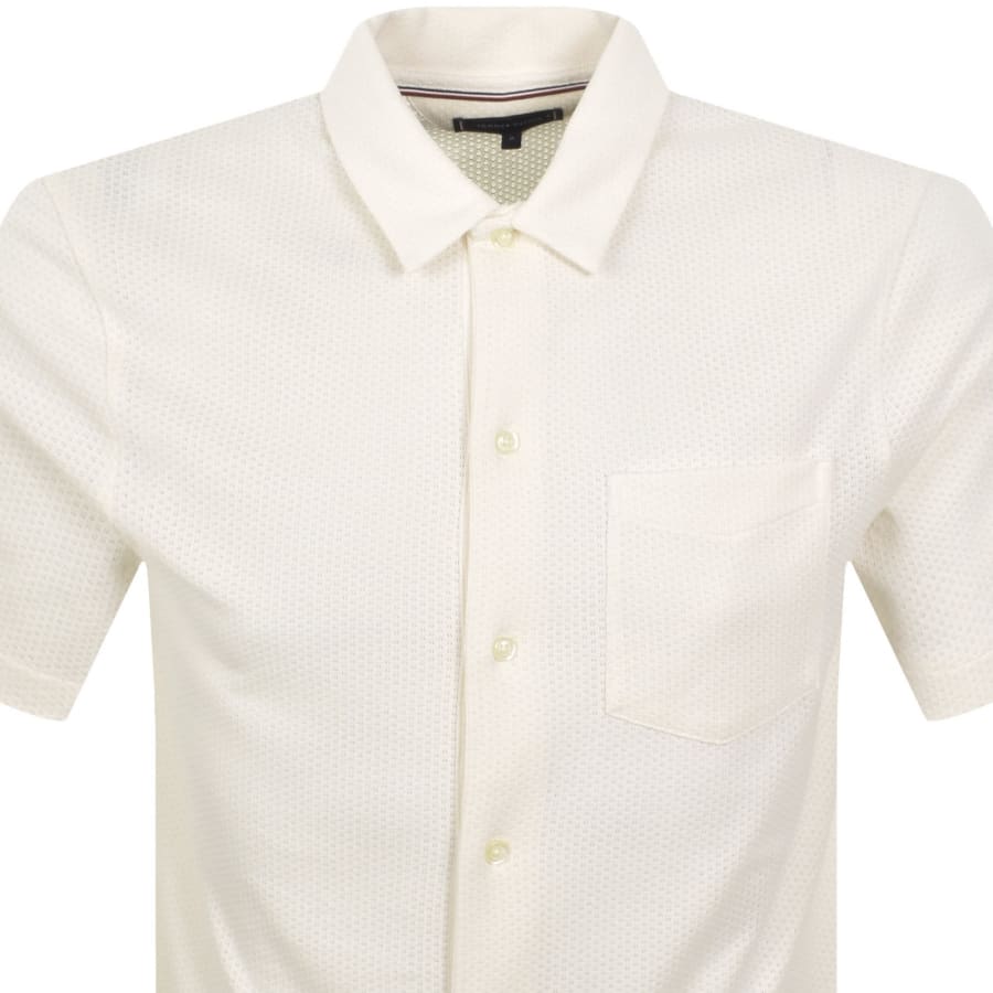 Image number 2 for Tommy Hilfiger Open Knit Polo Ivory Petal