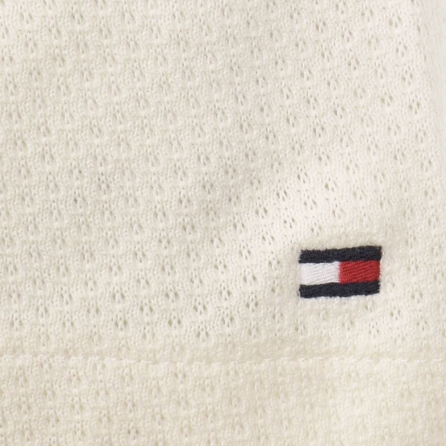 Image number 3 for Tommy Hilfiger Open Knit Polo Ivory Petal