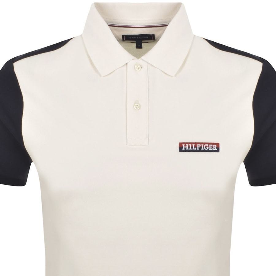 Image number 3 for Tommy Hilfiger Colourblock Polo T Shirt Off White