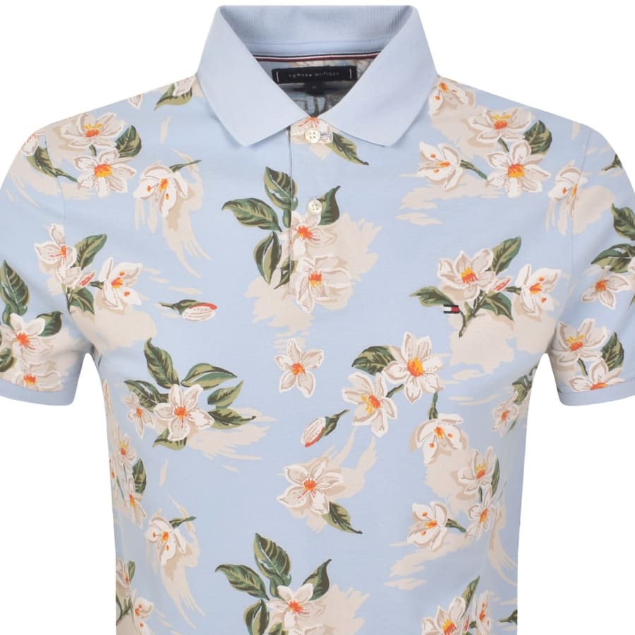 Image number 2 for Tommy Hilfiger Tropical Polo T Shirt Blue