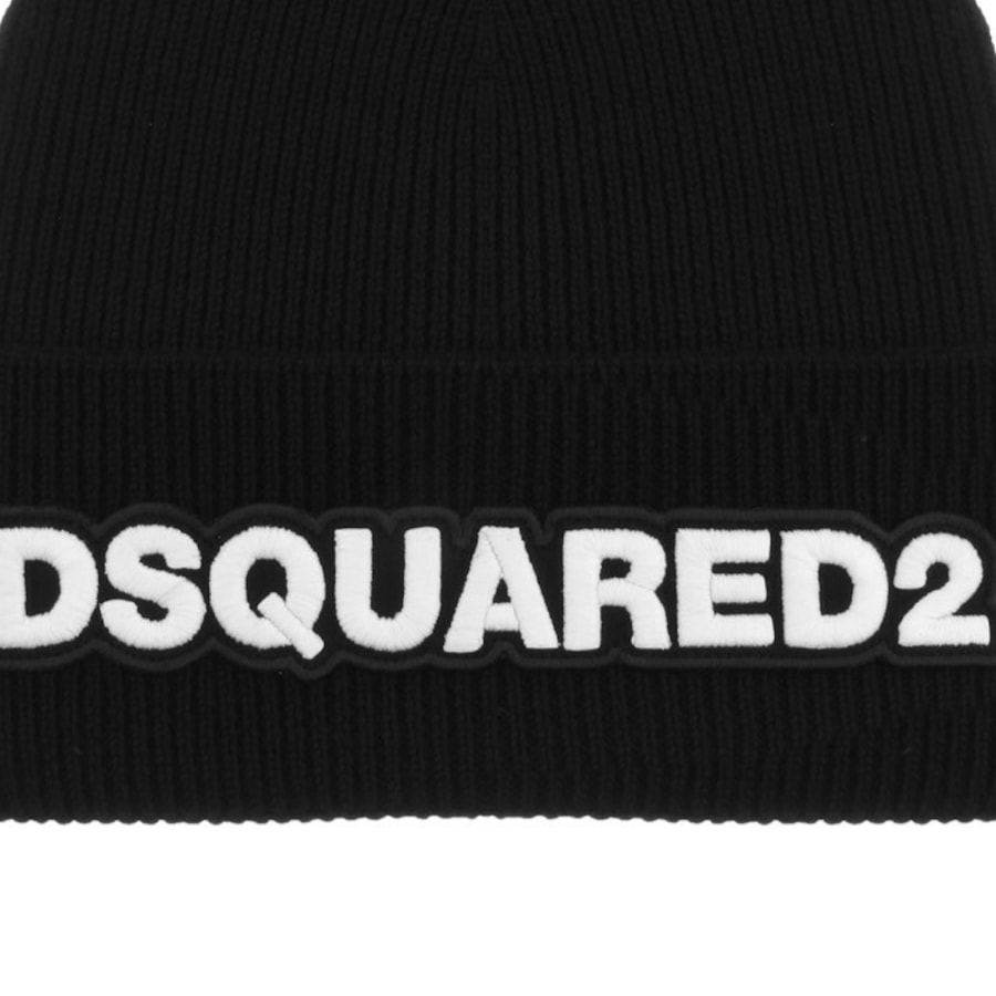 Image number 3 for DSQUARED2 Knit Beanie Hat Black