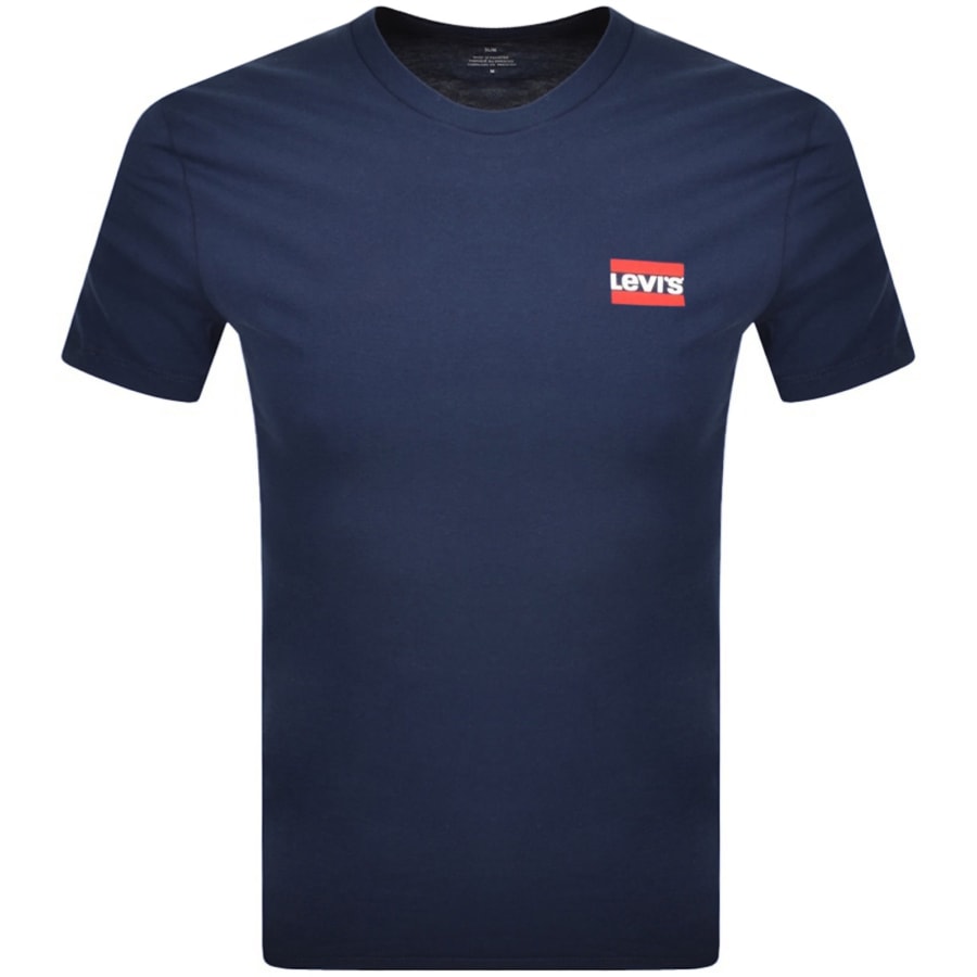 Image number 3 for Levis 2 Pack Crew Neck T Shirts Blue