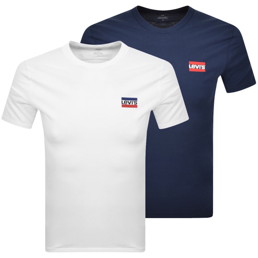 Image number 1 for Levis 2 Pack Crew Neck T Shirts Blue