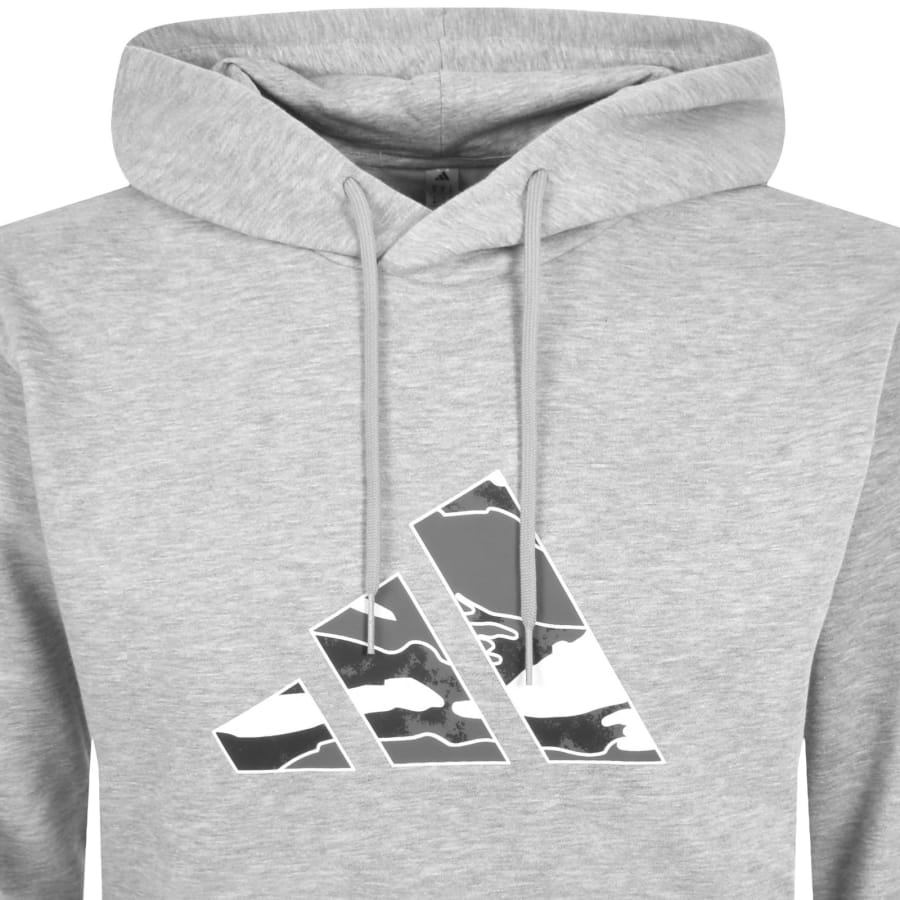 Image number 2 for adidas Sportswear Camo Logo Hoodie Grey