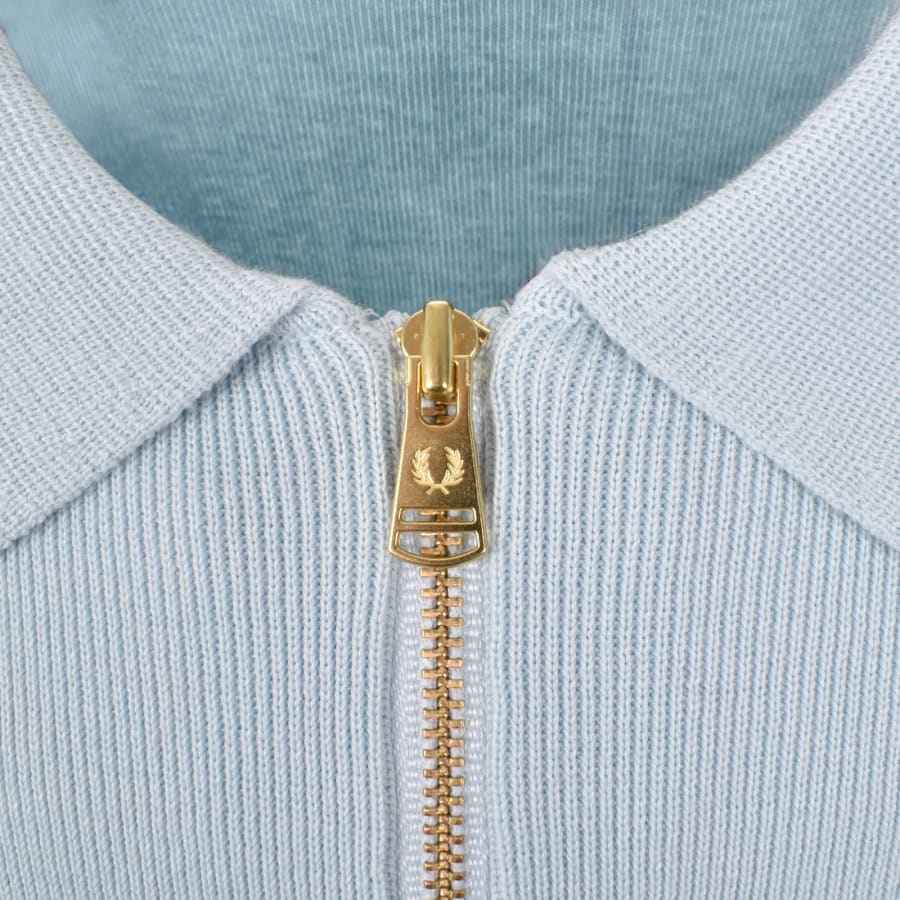 Image number 4 for Fred Perry Multi Textured Knit Polo Blue