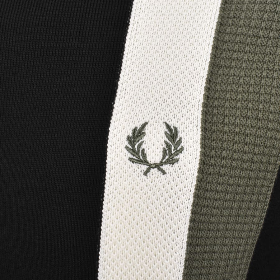 Image number 3 for Fred Perry Multi Textured Knit Polo Black