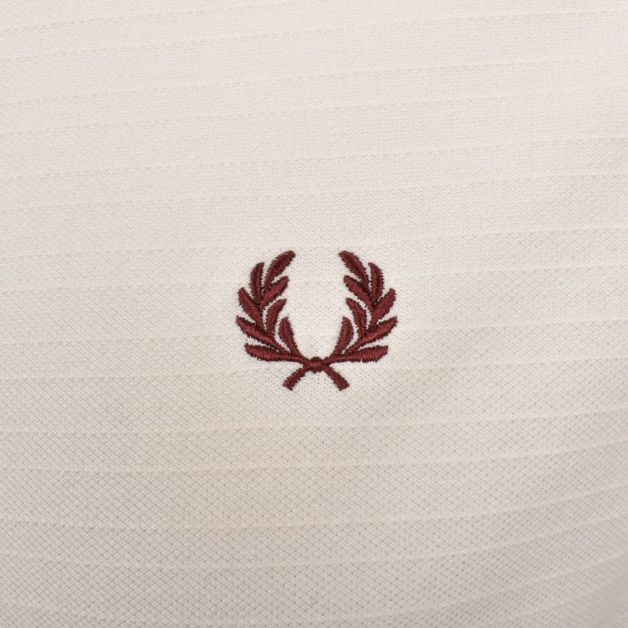 Image number 3 for Fred Perry Button Through Polo Shirt Ecru