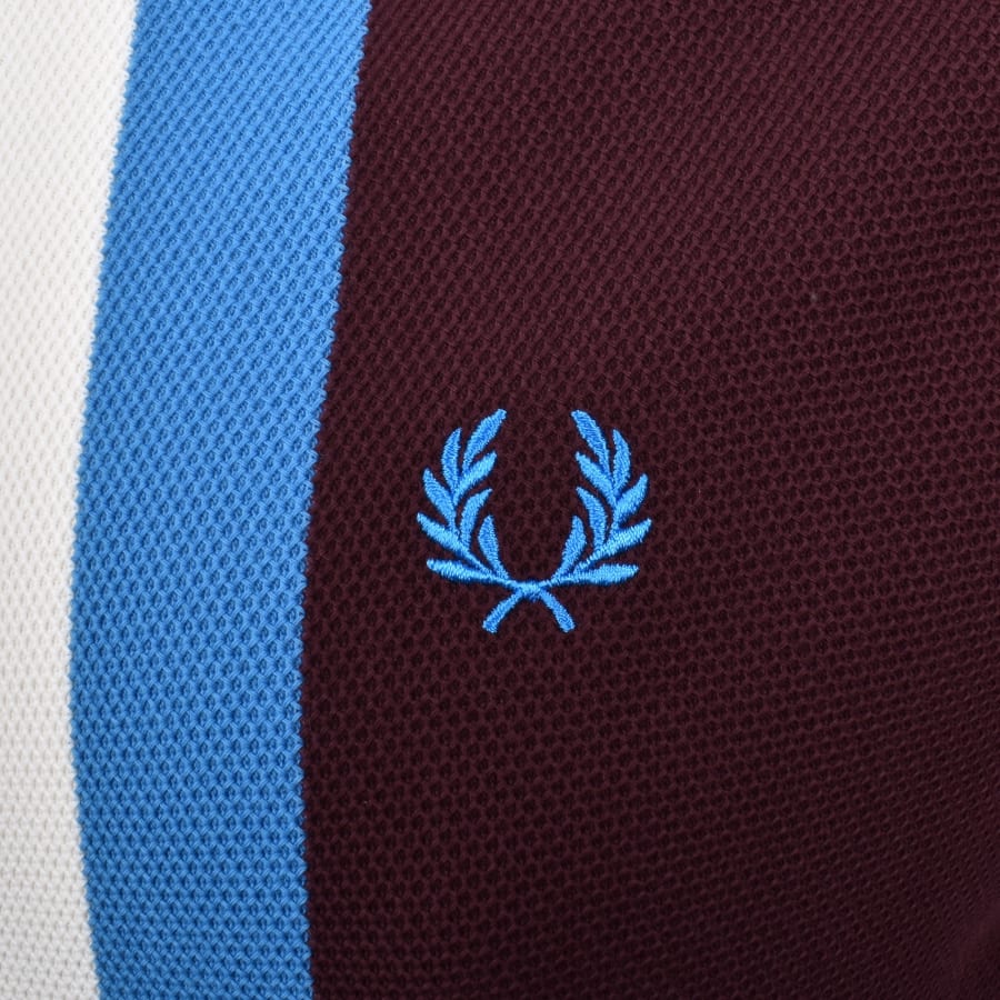 Image number 3 for Fred Perry Panelled Button Through Polo Oxblood
