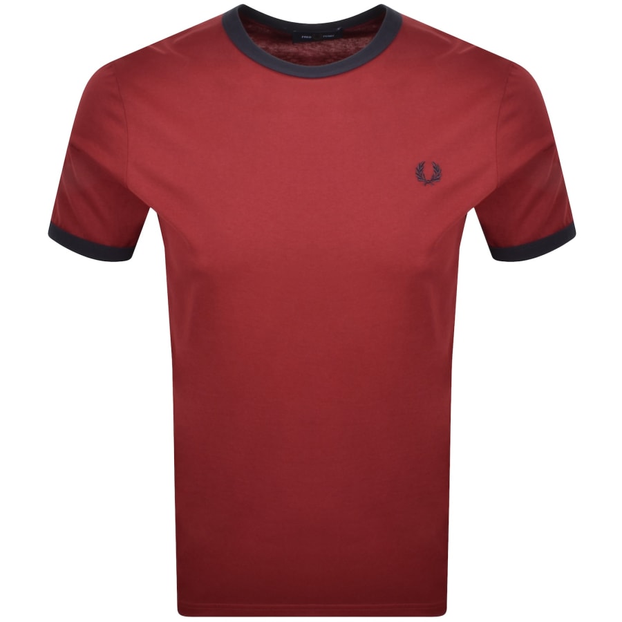 Image number 1 for Fred Perry Ringer T Shirt Burnt Red
