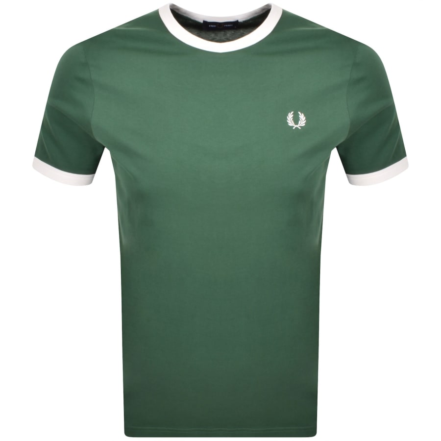 Image number 1 for Fred Perry Ringer T Shirt Sport Green