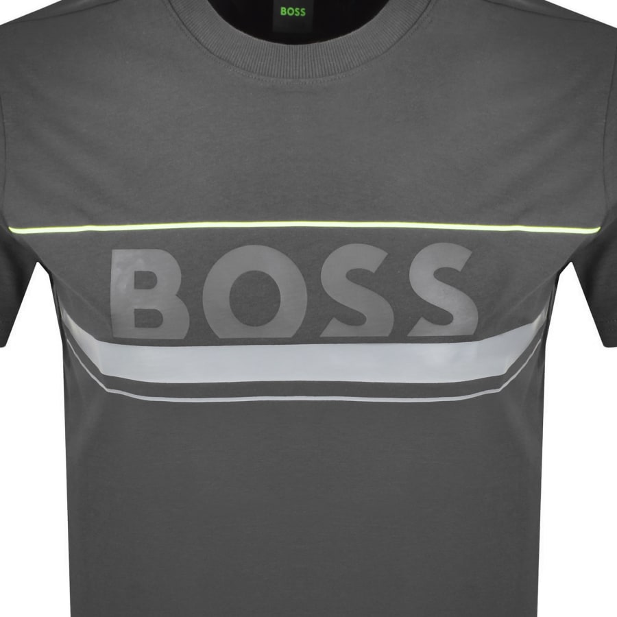 Image number 3 for BOSS Iconic Zone T Shirt Dark Grey