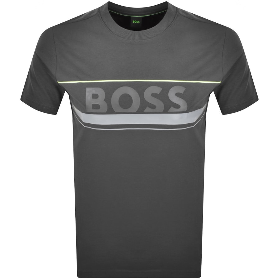Image number 1 for BOSS Iconic Zone T Shirt Dark Grey