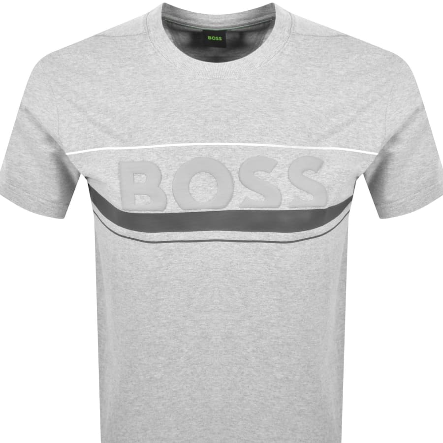 Image number 2 for BOSS Iconic Zone T Shirt Grey
