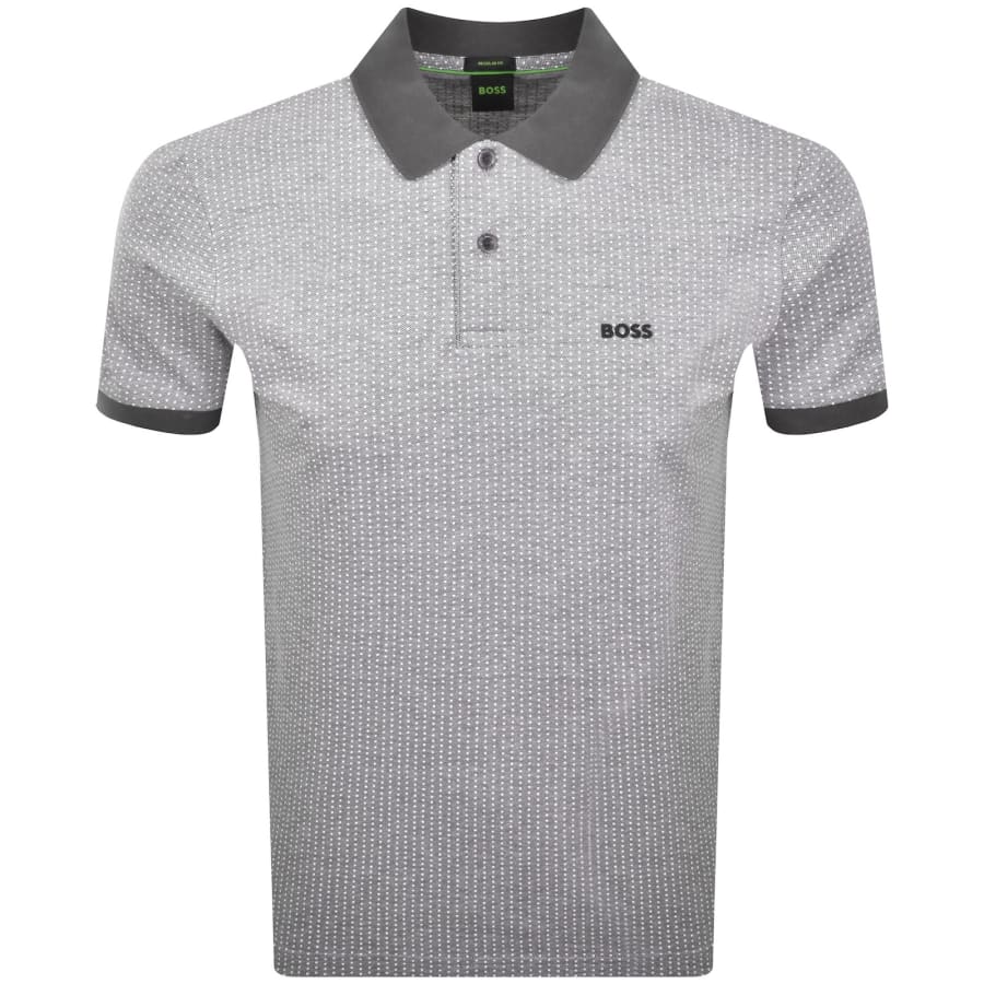 Image number 1 for BOSS Dot Print Polo T Shirt Grey