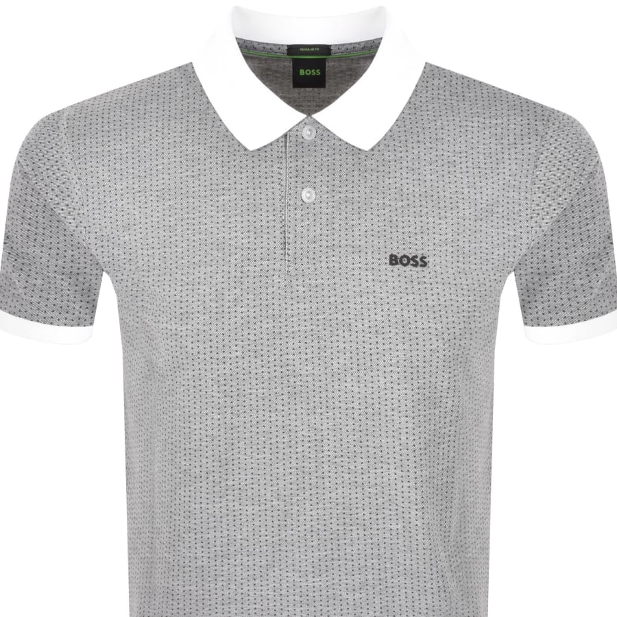 Image number 2 for BOSS Dot Print Polo T Shirt Light Grey
