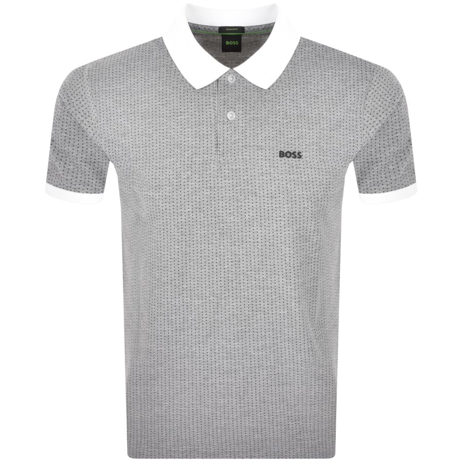 Image number 1 for BOSS Dot Print Polo T Shirt Light Grey