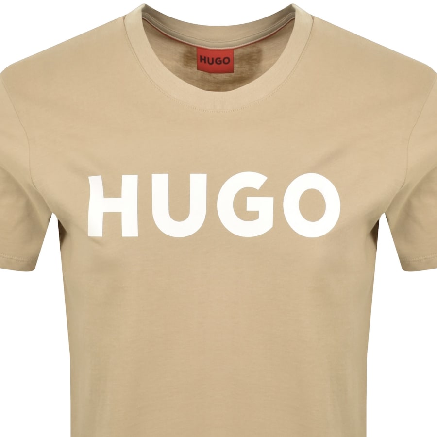 Image number 2 for HUGO Dulivio Crew Neck T Shirt Beige