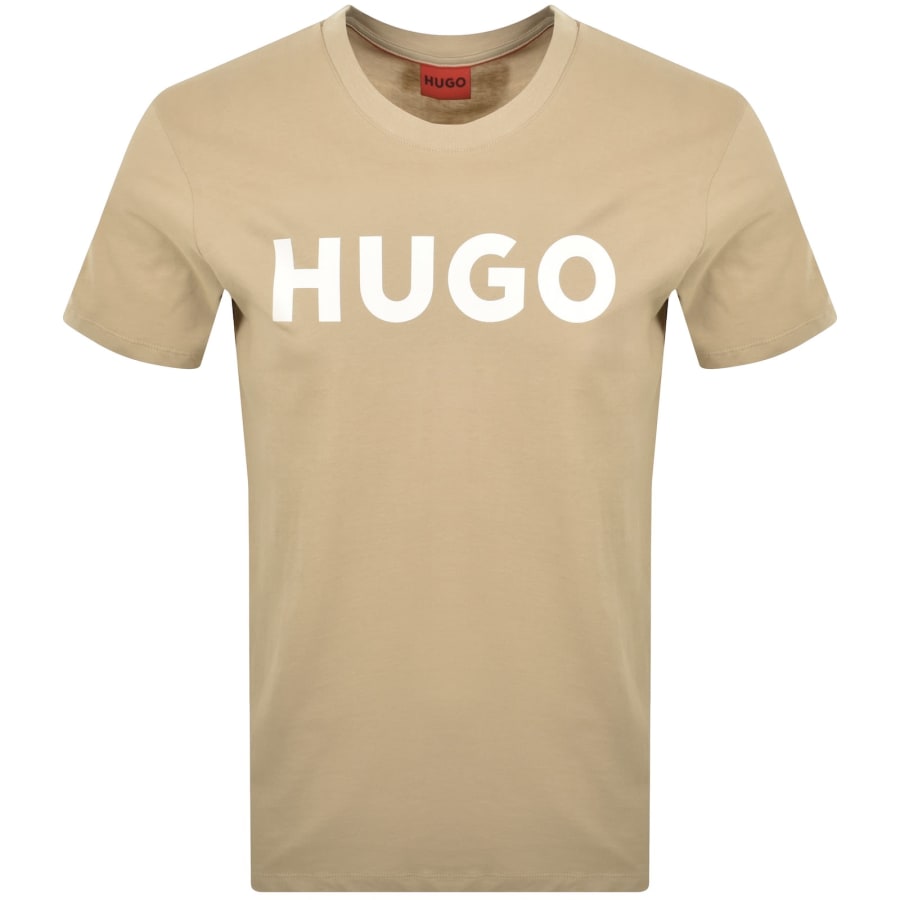 Image number 1 for HUGO Dulivio Crew Neck T Shirt Beige
