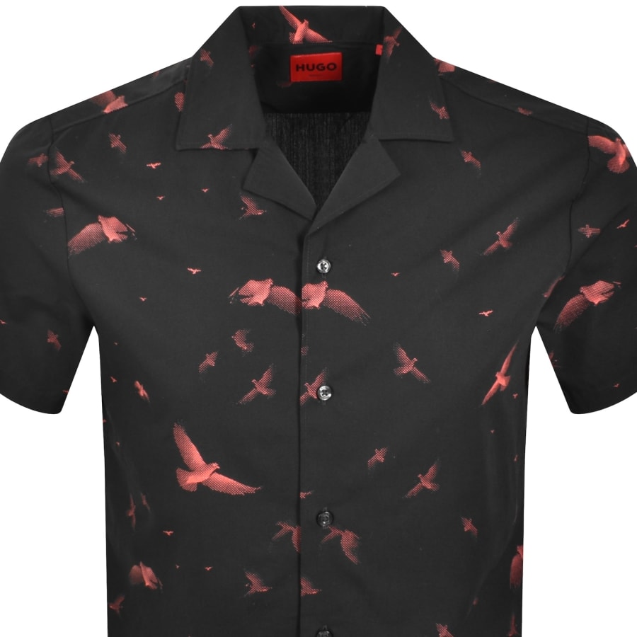 Image number 2 for HUGO Ellino Linen Shirt Black