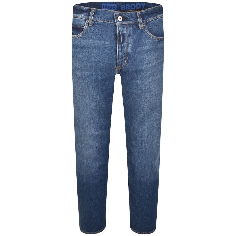 Image number 2 for HUGO Blue Brody Jeans Mid Wash Blue