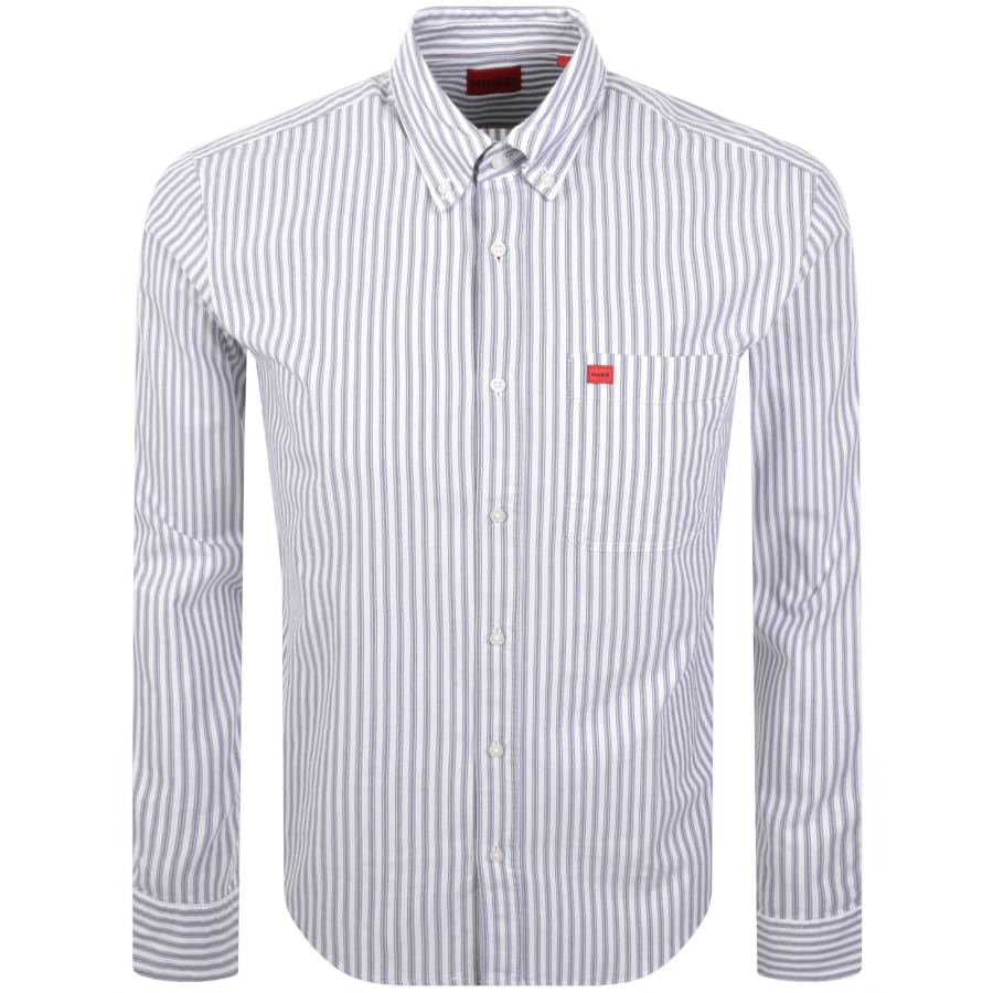 Image number 1 for HUGO Long Sleeved Evito Shirt White