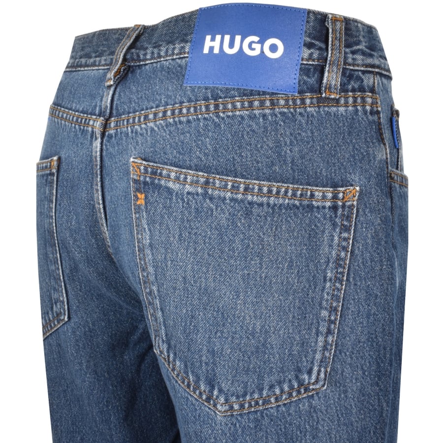Image number 4 for HUGO Blue Straight Fit Jonah Mid Wash Jeans