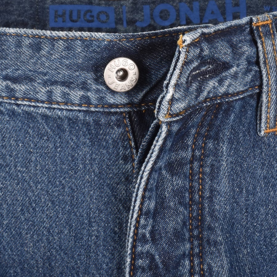 Image number 5 for HUGO Blue Straight Fit Jonah Mid Wash Jeans
