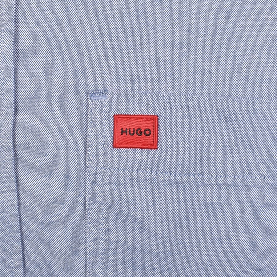 Image number 3 for HUGO Long Sleeved Evito Shirt Blue