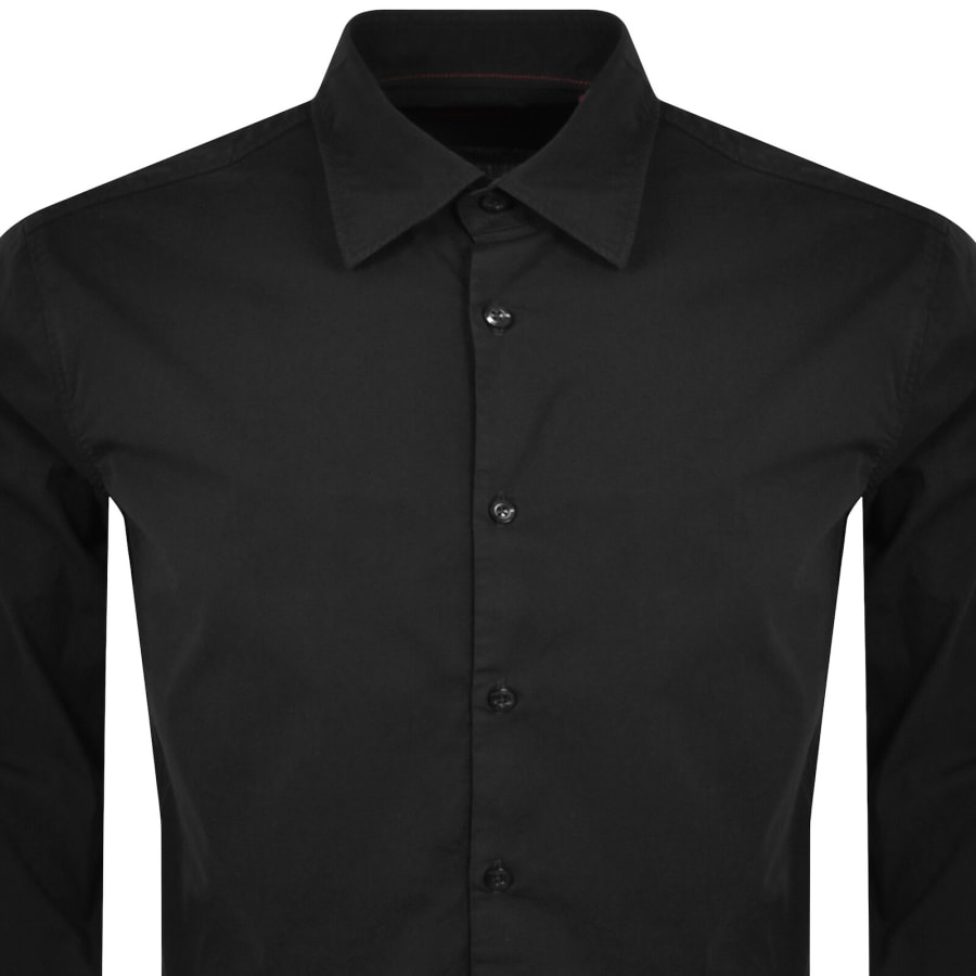 Image number 2 for HUGO Long Sleeved Ermo Shirt Black