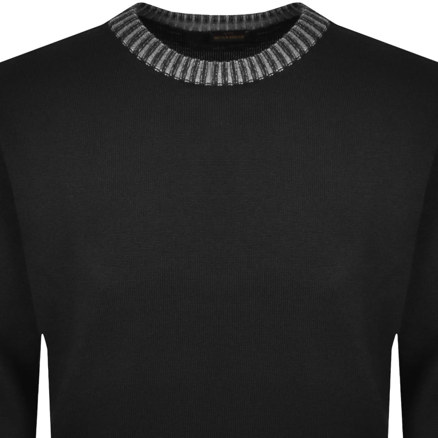 Image number 2 for Paul And Shark Moon Badge Knit Jumper Black