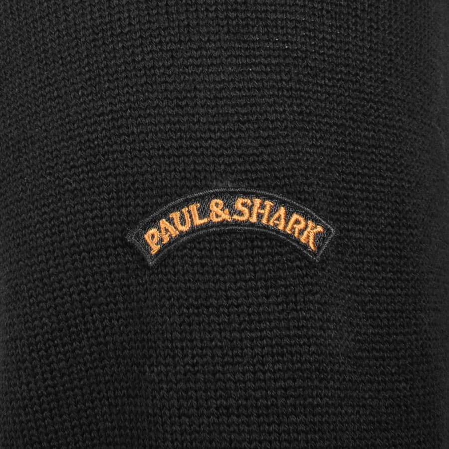 Image number 3 for Paul And Shark Moon Badge Knit Jumper Black