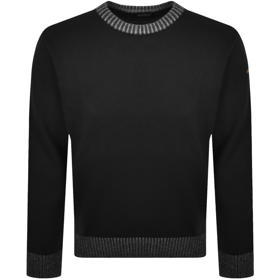 Image number 1 for Paul And Shark Moon Badge Knit Jumper Black