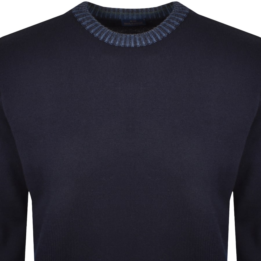 Image number 2 for Paul And Shark Moon Badge Knit Jumper Navy
