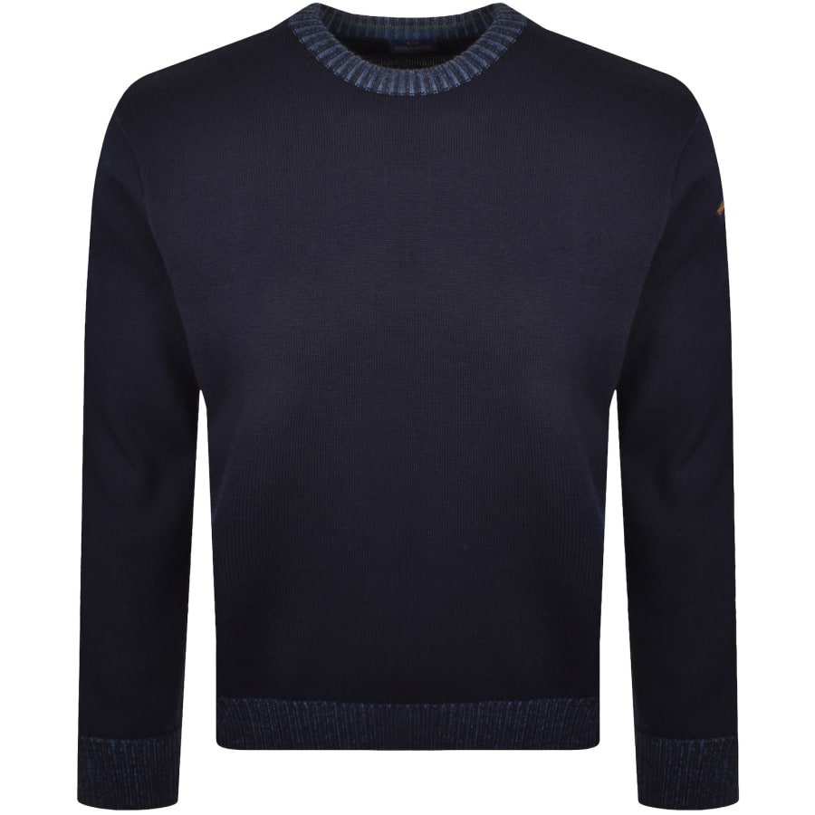 Image number 1 for Paul And Shark Moon Badge Knit Jumper Navy