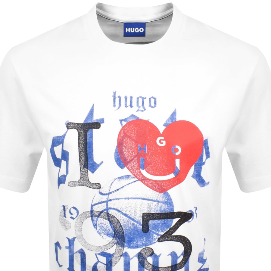 Image number 2 for HUGO Blue Notix T Shirt White