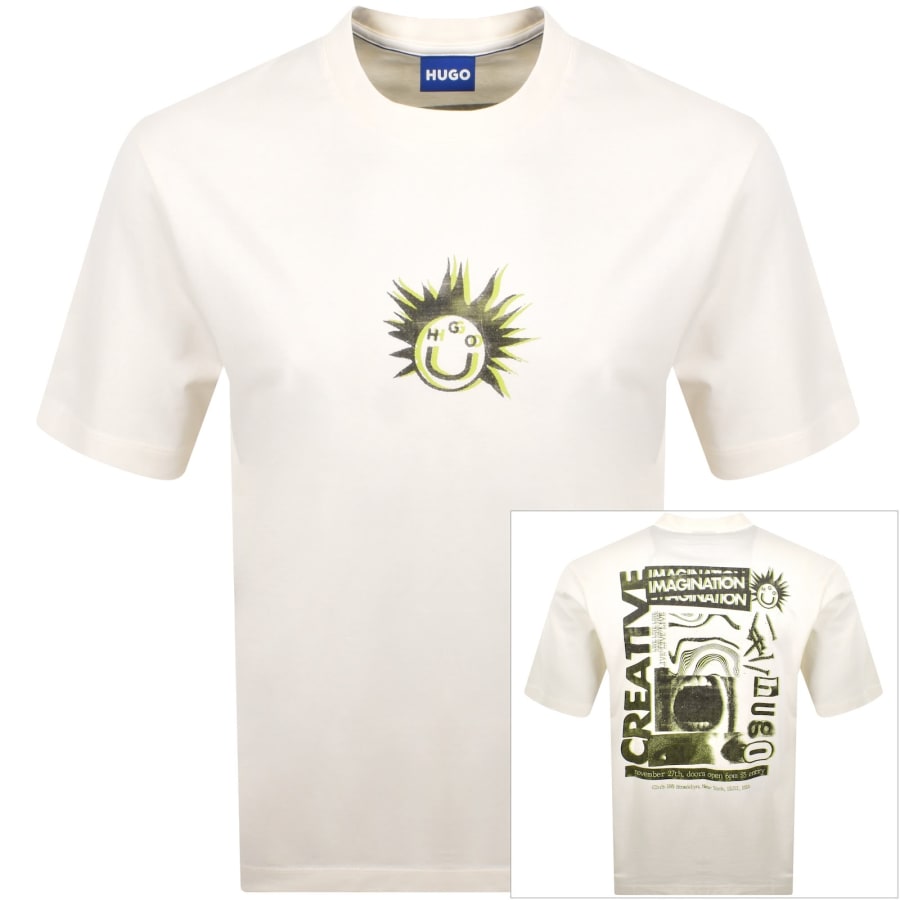 Image number 1 for HUGO Blue Nylix T Shirt Cream