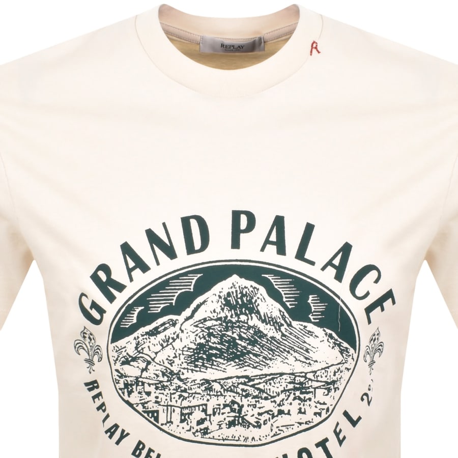 Image number 2 for Replay Logo T Shirt Cream