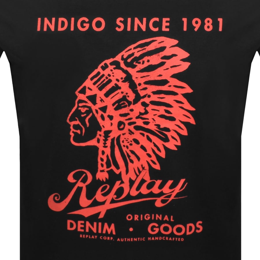Image number 3 for Replay Logo T Shirt Black