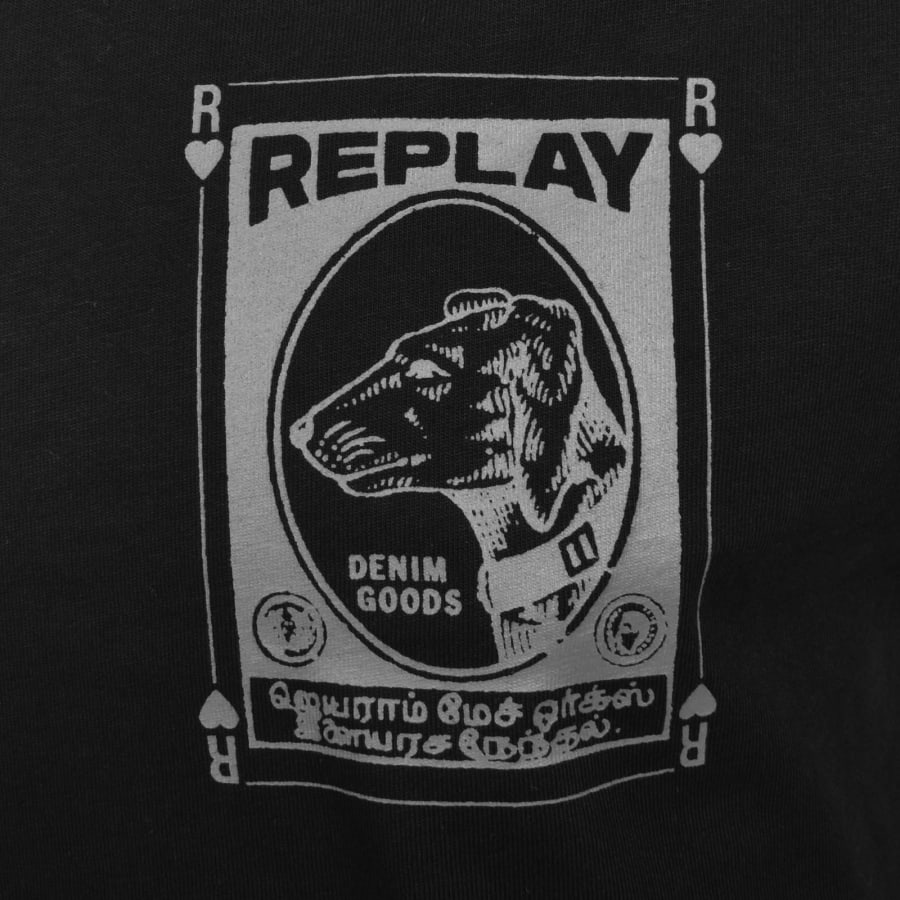 Image number 3 for Replay Logo T Shirt Black