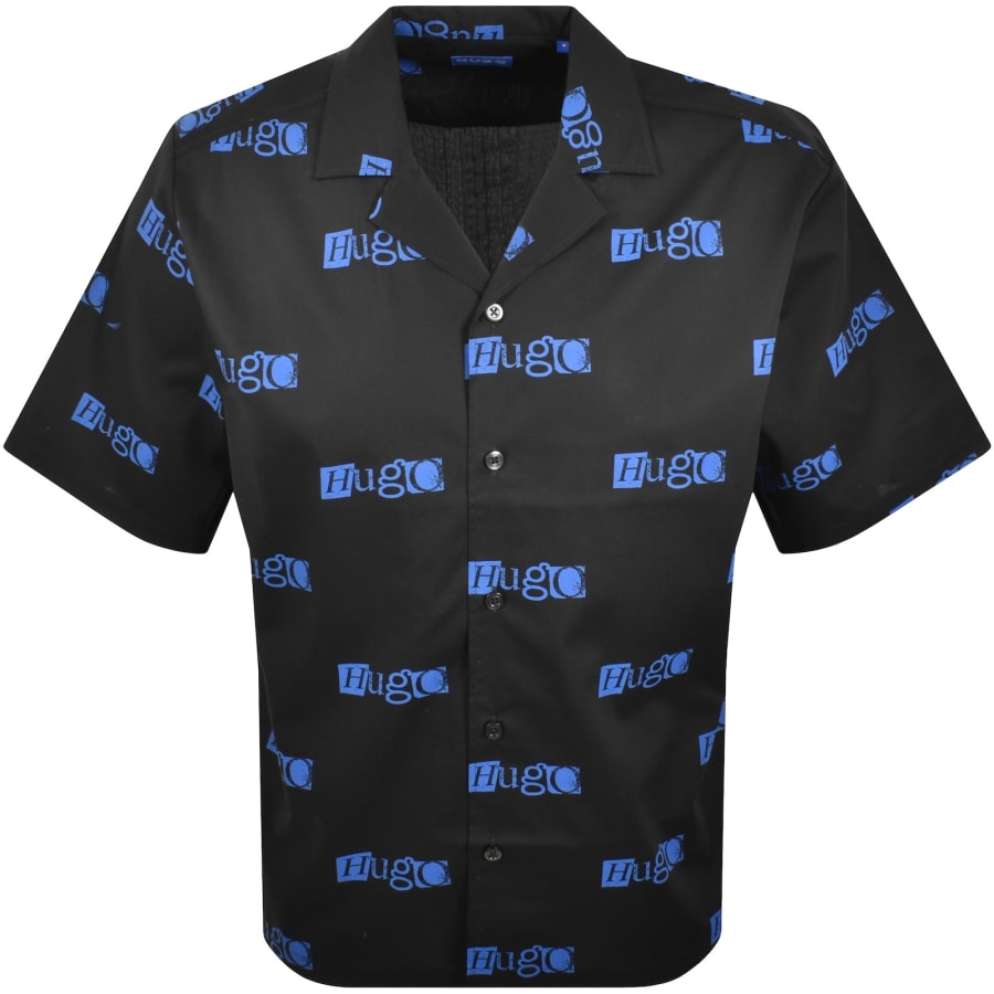 Image number 1 for HUGO Blue Eligino Short Sleeve Shirt Black