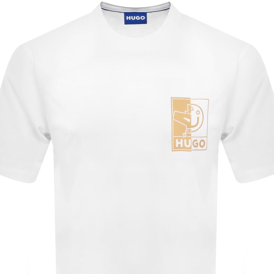 Image number 3 for HUGO Blue Nedix T Shirt White