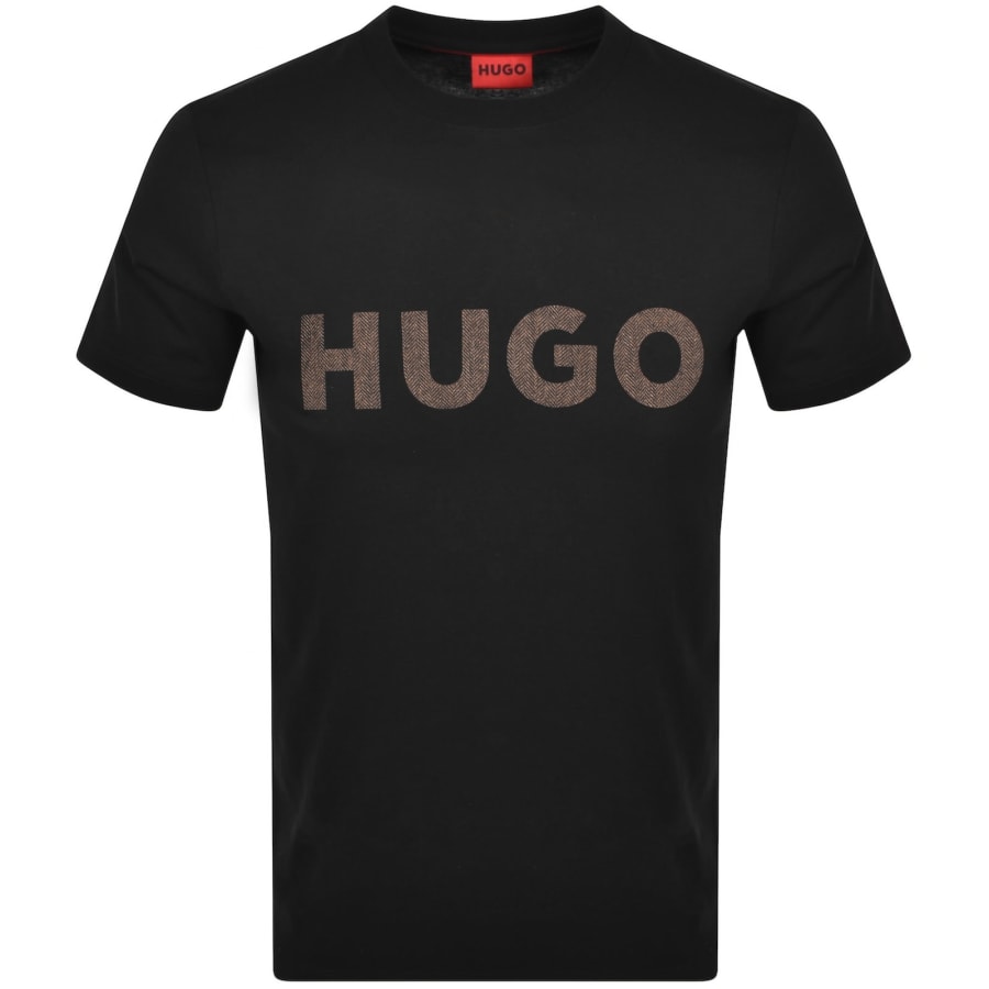 Image number 1 for HUGO Dulivio Crew Neck T Shirt Black