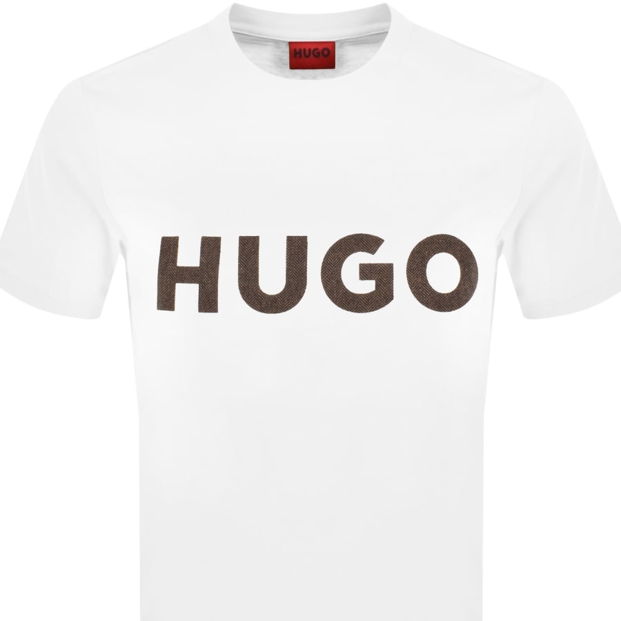 Image number 2 for HUGO Dulivio Crew Neck T Shirt White