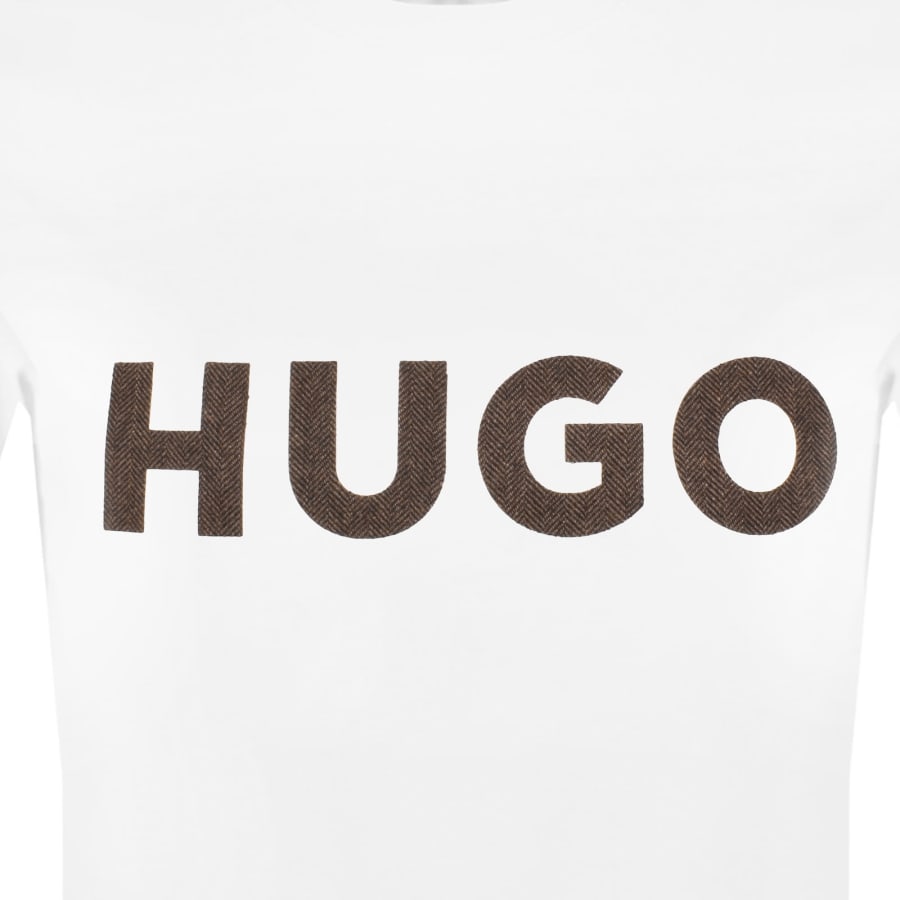 Image number 3 for HUGO Dulivio Crew Neck T Shirt White