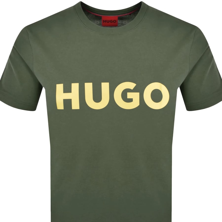 Image number 2 for HUGO Dulivio Crew Neck T Shirt Green