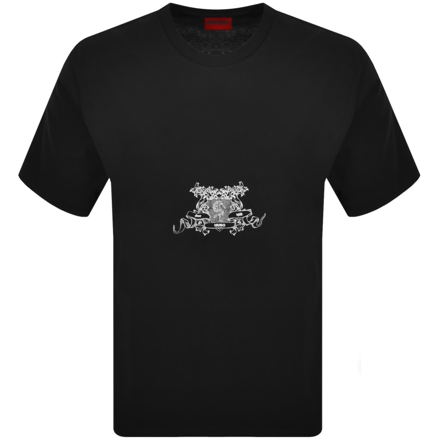 Image number 2 for HUGO Duarms Crew Neck T Shirt Black
