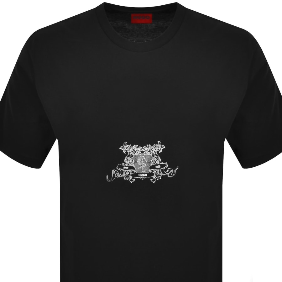 Image number 3 for HUGO Duarms Crew Neck T Shirt Black