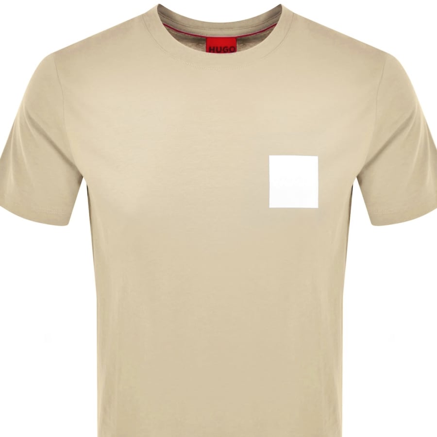 Image number 2 for HUGO Dapusi Crew Neck T Shirt Beige