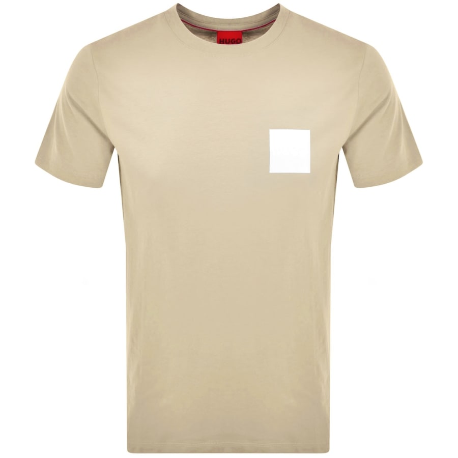 Image number 1 for HUGO Dapusi Crew Neck T Shirt Beige