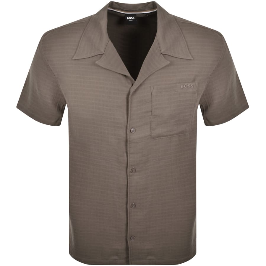 Image number 1 for BOSS Short Sleeve Vida Shirt Brown